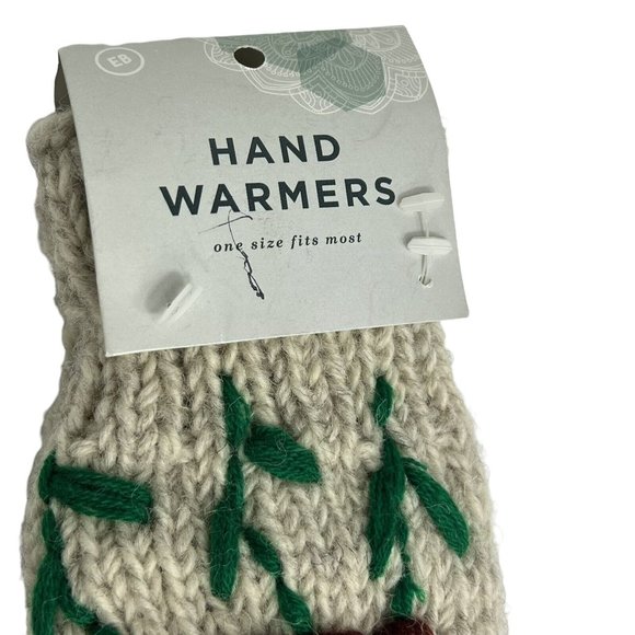 Earthbound Trading Hand Warmers Fingerless Gloves Knit In Nepal Wool Lined New - Picture 3 of 12